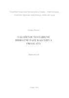 prikaz prve stranice dokumenta Taloženje nestabilne hidratne faze kalcijeva oksalata