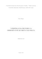 prikaz prve stranice dokumenta Verifikacija metode za određivanje klorita i klorata