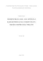 prikaz prve stranice dokumenta Modificirana sol-gel sinteza i karakterizacija cerijevog(IV) oksida dopiranog niklom