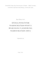 prikaz prve stranice dokumenta Sinteza pendantnih makrocikličkih spojeva reakcijama N-alkiliranja makrocikličkih amina