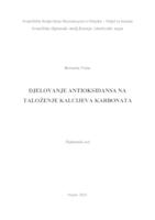 prikaz prve stranice dokumenta Djelovanje antioksidansa na taloženje kalcijeva karbonata